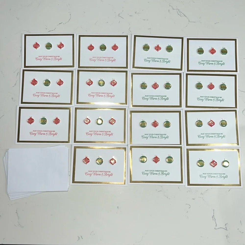 Handmade Christmas and Holiday Cards Set of 15 5”x7” Includes Envelopes